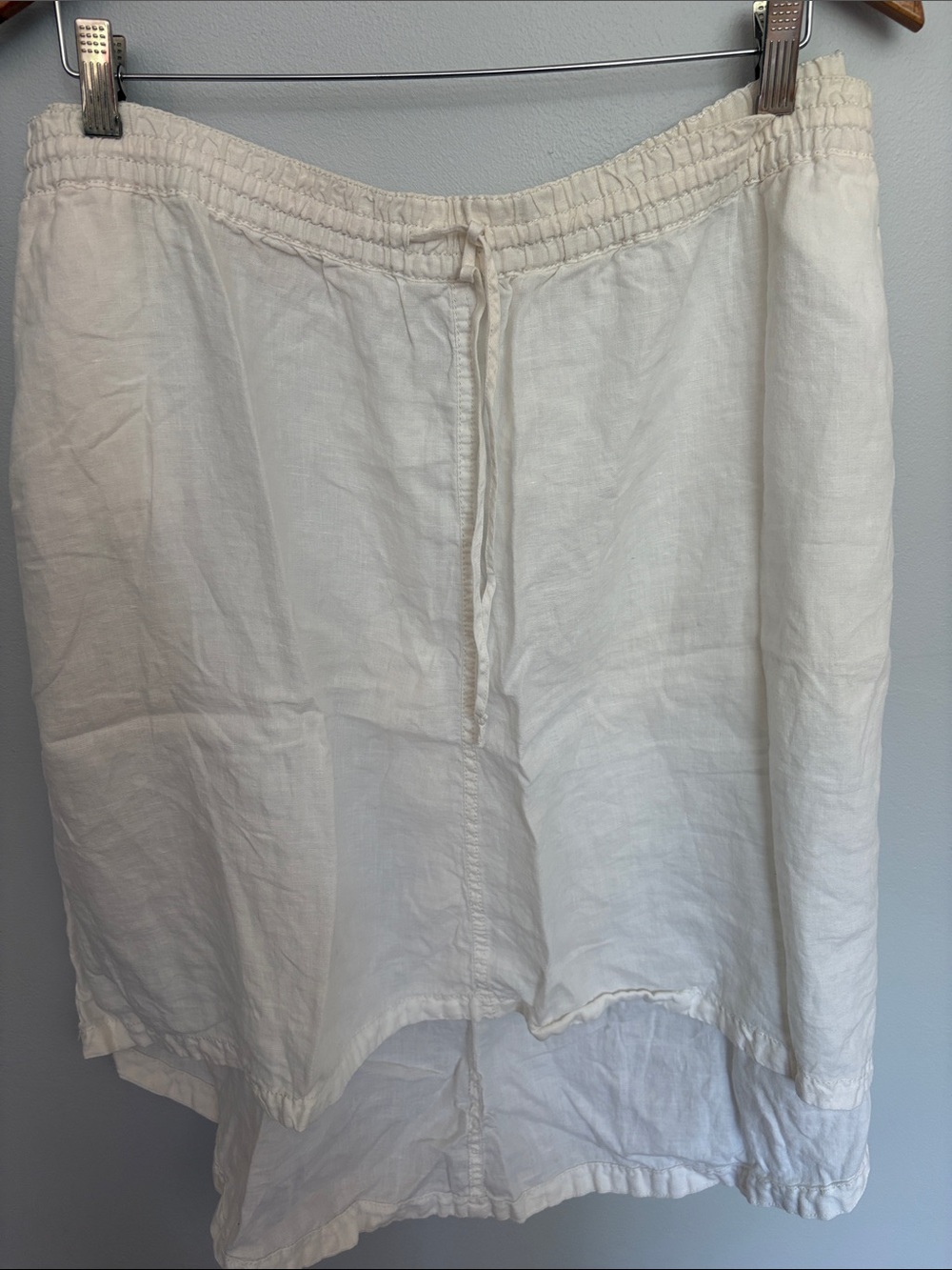 Lightweight White Linen Drawstring Skirt